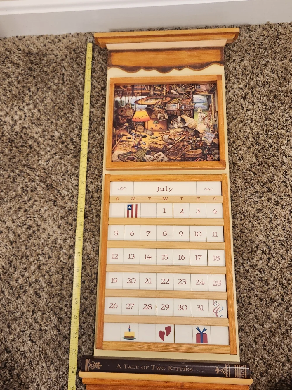 Charles Wysocki Wooden Perpetual Wall Calendar 